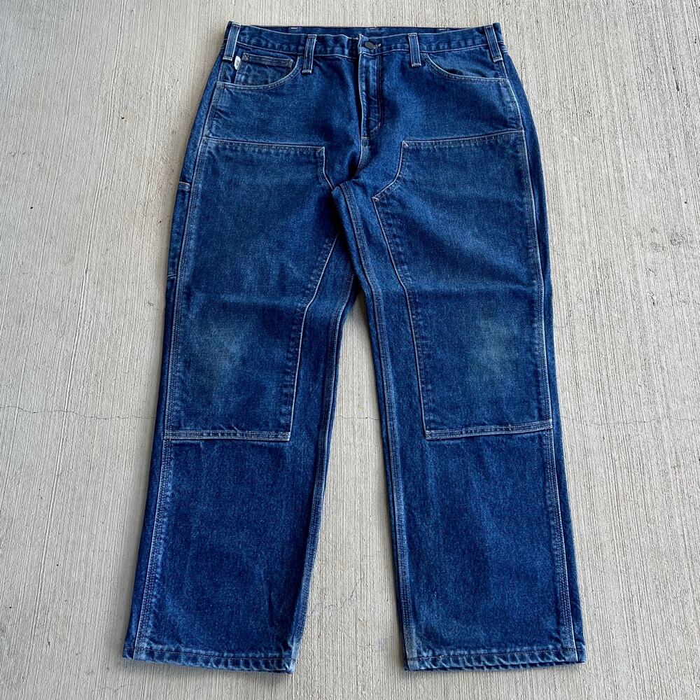 Carhartt Denim blue jeans double knee work wear carpenter pants